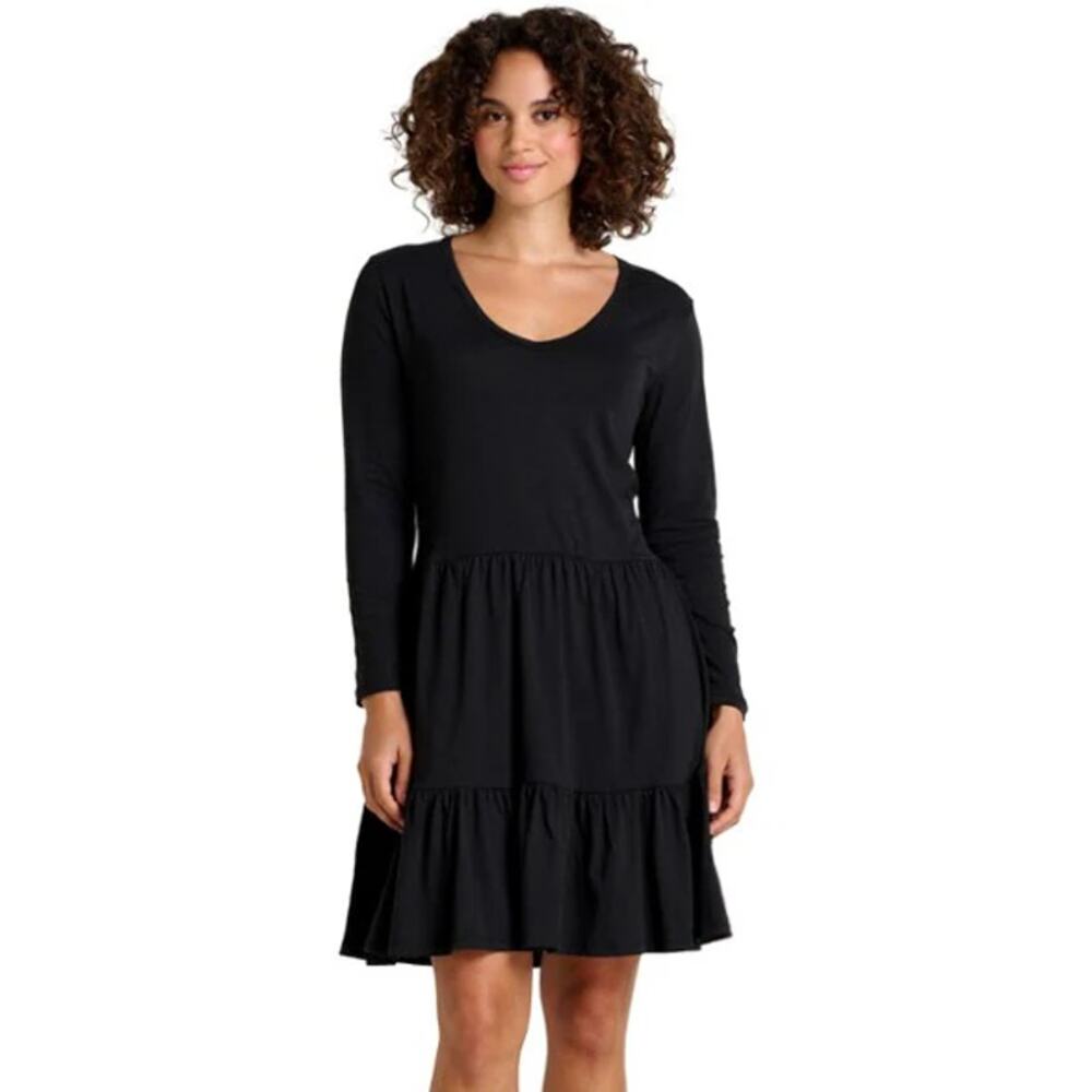 Toad&Co Long Sleeve Marley Tiered Organic Cotton Babydoll Dress XL NWT - Picture 3 of 5